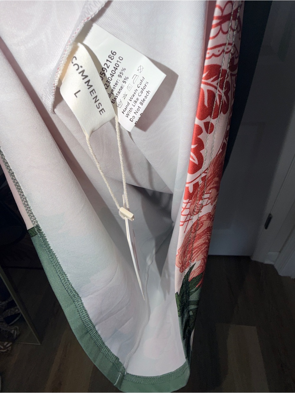 Commense Olive Green Maxi Slip Dress with Pink Floral Print - Picture 8 of 8